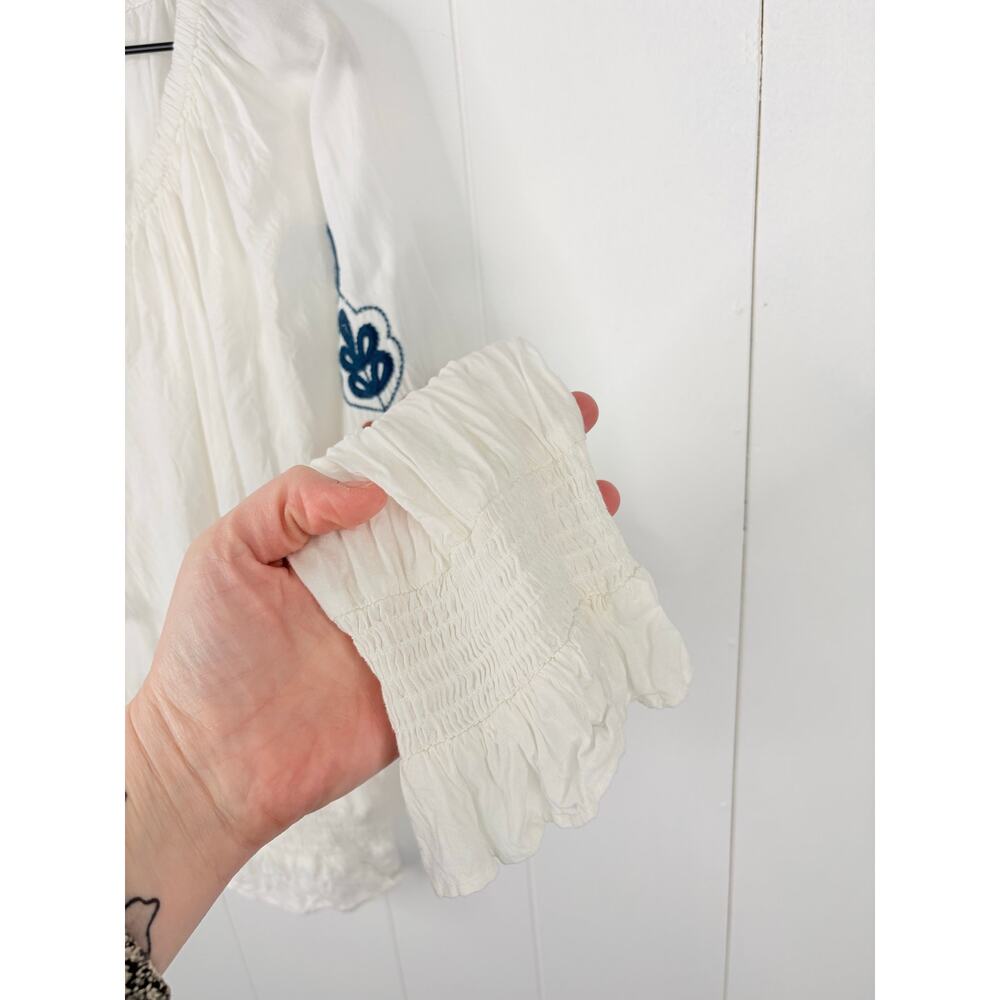 Shyanne Challis Embroidered Top Size Large White Long Sleeve Blouse - Picture 7 of 11